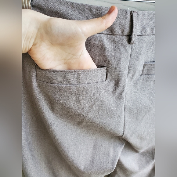 EXPRESS Khaki Beige Columnist Business Casual Professional Office Trousers Pants - Picture 10 of 15